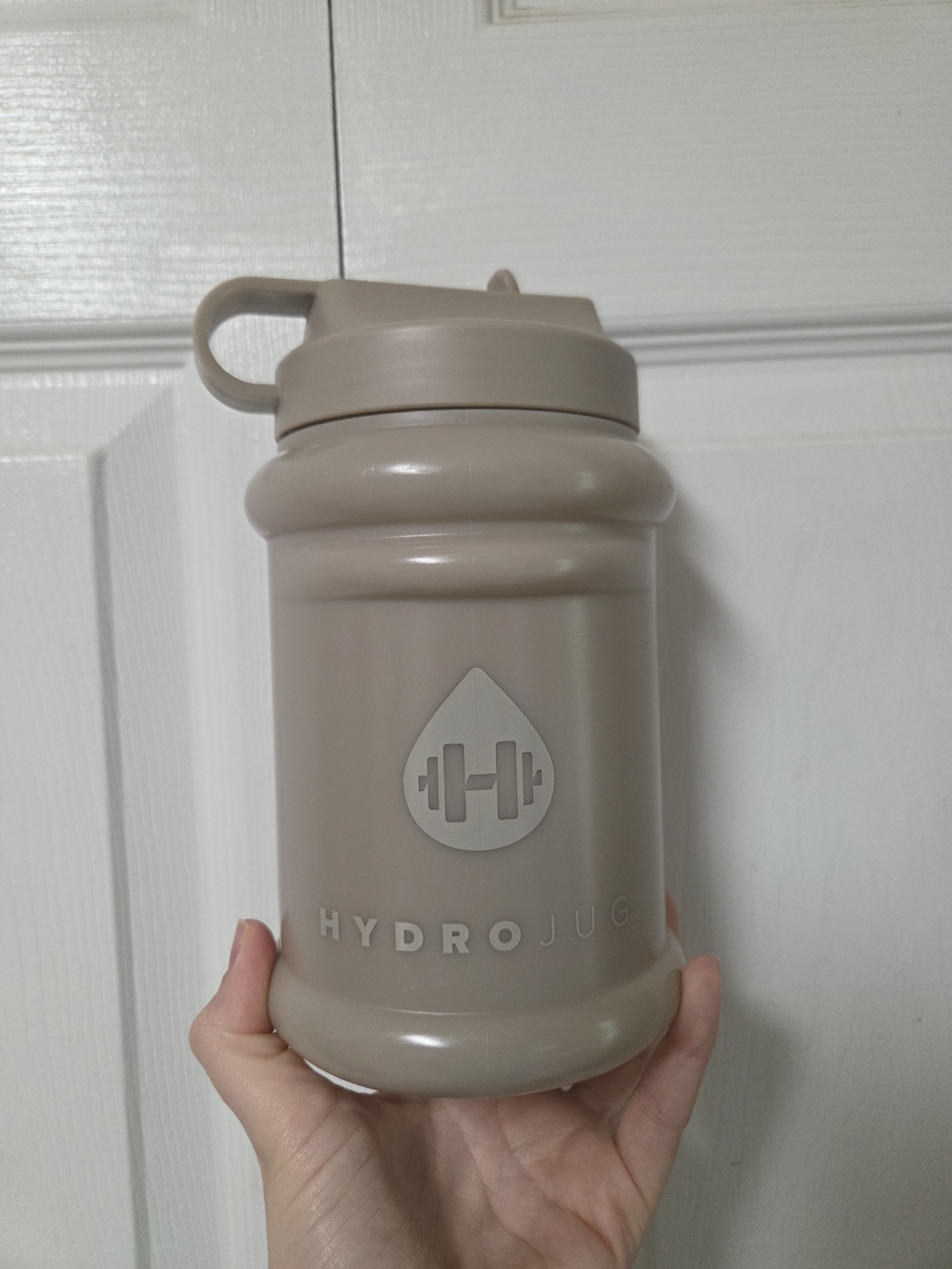 HydroJug Taupe Beige Travel Water Jug with Carry Handle